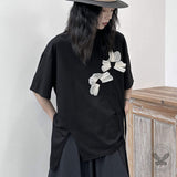 Yohji Yamamoto Korean Ribbon Flower Slit T-shirt | Gthic.com
