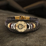 12 Constellation Alloy Leather Bracelet | Gthic.com