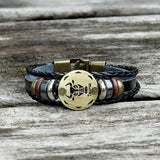 12 Constellation Alloy Leather Bracelet | Gthic.com