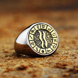 12 Constellation Zodiac Signs Stainless Steel Ring01 | Gthic.com