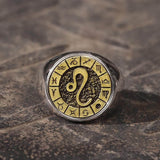 12 Constellation Zodiac Signs Stainless Steel Ring