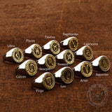 12 Constellation Zodiac Signs Stainless Steel Ring02 | Gthic.com