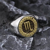 12 Constellation Zodiac Signs Stainless Steel Ring