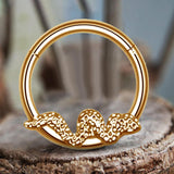 16 Gauge Snake Titanium Septum Piercing Ring | Gthic.com