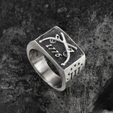 1776 Crossed Guns Sterling Silver Ring