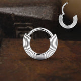 3-Tier Stacked Titanium Septum Piercing Ring | Gthic.com
