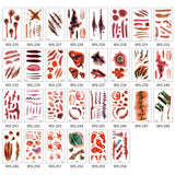 30 Pcs Halloween Horror Wound Temporary Tattoo Stickers01 | Gthic.com