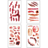 30 Pcs Halloween Horror Wound Temporary Tattoo Stickers