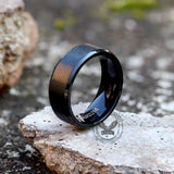 8mm Black Brushed Titanium Band Ring | Gthic.com