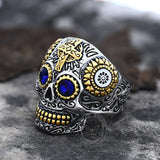 Kapala Stainless Steel Sugar Skull Ring | Gthic.com