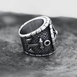 Striking Anchor And Compass Stainless Steel Marine Ring | Gthic.com