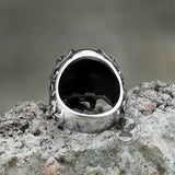 Vintage Pattern Stainless Steel Skull Ring