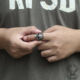 Vintage Pattern Stainless Steel Skull Ring