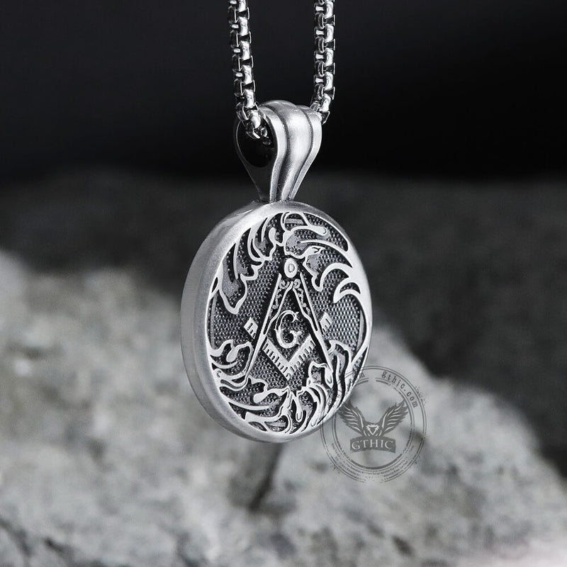 AG Masonic Round Pure Tin Necklace