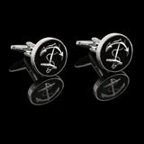 Anchor Brass Marine Cufflinks 03 Black | Gthic.com