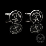 Anchor Brass Marine Cufflinks 04 Black | Gthic.com