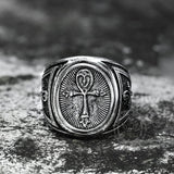 Ankh Key of Life Stainless Steel Egyptian Ring | Gthic.com