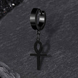 Ankh Stainless Steel Cross Earring | Gthic.com