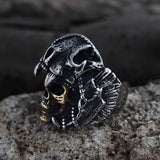 Aztec Jaguar Warrior Skull Ring | Gthic.com