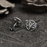 Baphomet Sterling Silver Satan Stud Earrings