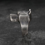Black Bear Brass Sterling Silver Animal Ring