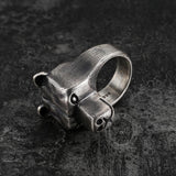Black Bear Brass Sterling Silver Animal Ring