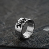 Black Bear Forest Alloy Ring 05 | Gthic.com
