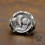 Buffalo Coin Sterling Silver Punk Ring | Gthic.com