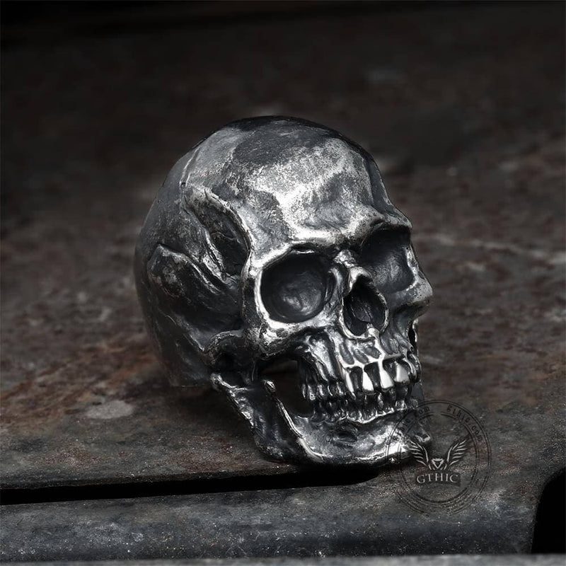 Calvarium Sterling Silver Skull Ring 03 | Gthic.com