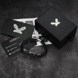 Carved Viking Stainless Steel Leather Bracelet