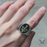 Cross of Lorraine Stainless Steel Masonic Ring