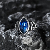 Celtic Knot Gemstone Stainless Steel Viking Ring | Gthic.com