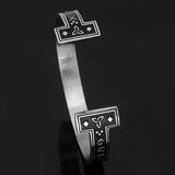Celtic Knot Runes Stainless Steel Viking Cuff Bracelet | Gthic.com