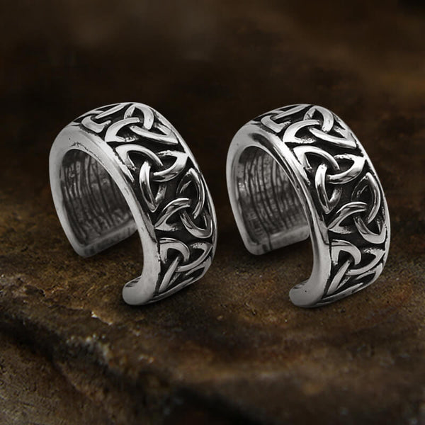 Celtic Knot Stainless Steel Viking Ear Cuffs 01 | Gthic.com