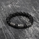 Celtic Knot Volcanic Rock Stainless Steel Bracelet01 | Gthic.com