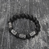 Celtic Knot Volcanic Rock Stainless Steel Bracelet07 | Gthic.com
