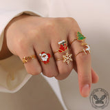 Christmas Cute Stainless Steel Open Ring | Gthic.com