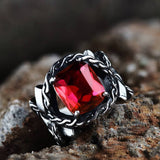 Classic Cross Knot Stainless Steel CZ Flower Ring | Gthic.com