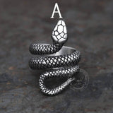 Coiled Snake Stainless Steel Ring