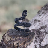 Coiled Snake Stainless Steel Ring