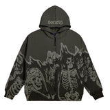 Crazy Skeleton Polyester skull Hoodie Coat | Gthic.com