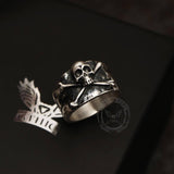 Crossbones Pirate Sterling Silver Skull Ring | Gthic.com