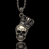 Crown Skull Sterling Silver Pendant | Gthic.com