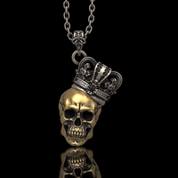 Silver Crown + Brass Skull