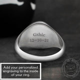 Personalized Sterling Silver Polished Round Ring