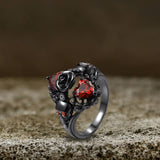 Dark Skull Zircon Brass Gothic Ring | Gthic.com