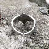 Anneau de tête de mort en acier inoxydable de papillon de nuit