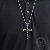 Deathly Skull And Cross Stainless Steel Pendant | Gthic.com