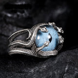 Devil's Eye Sterling Silver Snake Ring | Gthic.com