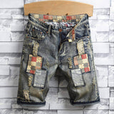 Distressed Denim Cotton Punk Shorts | Gthic.com